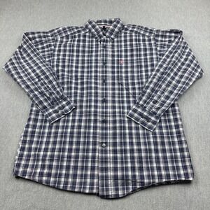 Ariat Pro Series Shirt Mens Large Blue Plaid  Justus Classic Fit Western‎ Casual